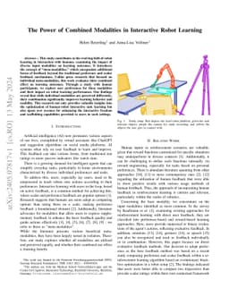 The Power of Combined Modalities in Interactive Robot Learning