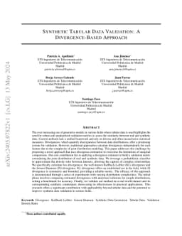 Synthetic Tabular Data Validation: A Divergence-Based Approach
