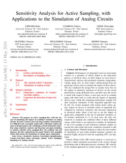 Sensitivity Analysis for Active Sampling, with Applications to the
  Simulation of Analog Circuits