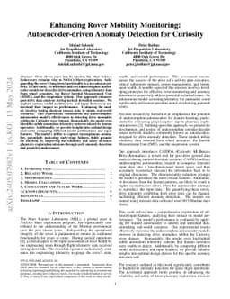 Enhancing Rover Mobility Monitoring: Autoencoder-driven Anomaly
  Detection for Curiosity