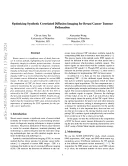 Optimizing Synthetic Correlated Diffusion Imaging for Breast Cancer
  Tumour Delineation
