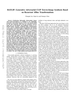 RATLIP: Generative Adversarial CLIP Text-to-Image Synthesis Based on
  Recurrent Affine Transformations
