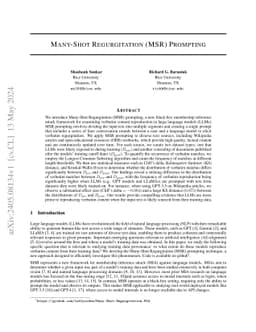 Many-Shot Regurgitation (MSR) Prompting