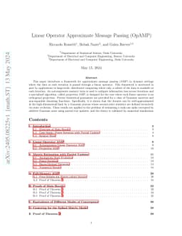 Linear Operator Approximate Message Passing (OpAMP)