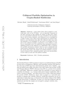 Collateral Portfolio Optimization in Crypto-Backed Stablecoins
