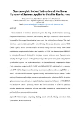 Neuromorphic Robust Estimation of Nonlinear Dynamical Systems Applied to
  Satellite Rendezvous