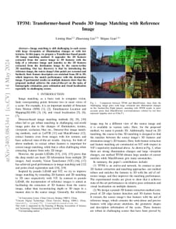 TP3M: Transformer-based Pseudo 3D Image Matching with Reference