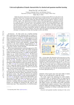 Universal replication of chaotic characteristics by classical and
  quantum machine learning