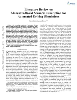 Literature Review on Maneuver-Based Scenario Description for Automated
  Driving Simulations