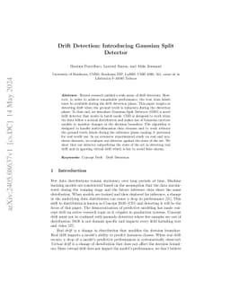 Drift Detection: Introducing Gaussian Split Detector