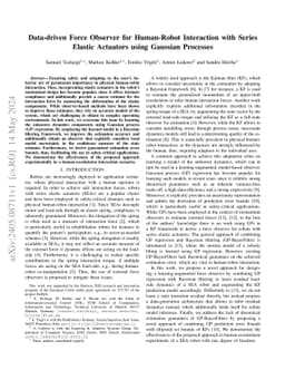 Data-driven Force Observer for Human-Robot Interaction with Series
  Elastic Actuators using Gaussian Processes