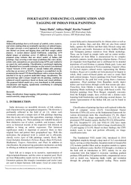 FolkTalent: Enhancing Classification and Tagging of Indian Folk
  Paintings
