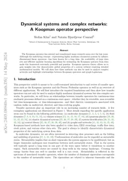 Dynamical systems and complex networks: A Koopman operator perspective