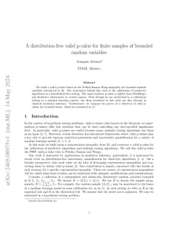 A distribution-free valid p-value for finite samples of bounded random
  variables