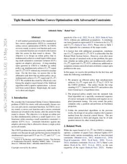 Tight Bounds for Online Convex Optimization with Adversarial Constraints