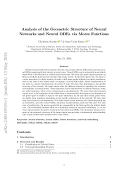 Analysis of the Geometric Structure of Neural Networks and Neural ODEs via Morse Functions
