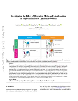 Investigating the Effect of Operation Mode and Manifestation on
  Physicalizations of Dynamic Processes