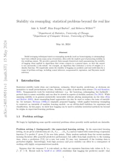Stability via resampling: statistical problems beyond the real line
