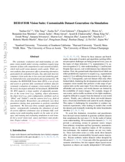 BEHAVIOR Vision Suite: Customizable Dataset Generation via Simulation