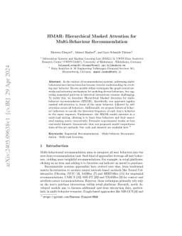 HMAR: Hierarchical Masked Attention for Multi-Behaviour Recommendation