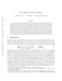 The radius of statistical efficiency