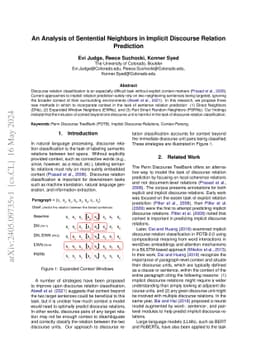 An Analysis of Sentential Neighbors in Implicit Discourse Relation
  Prediction
