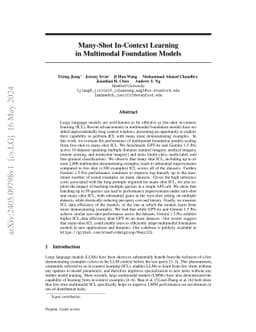 Many-Shot In-Context Learning in Multimodal Foundation Models