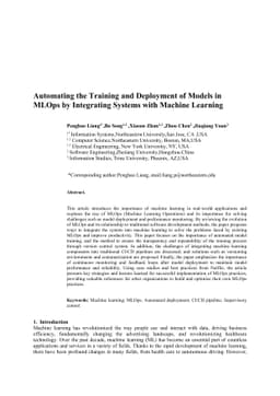 Automating the Training and Deployment of Models in MLOps by Integrating
  Systems with Machine Learning