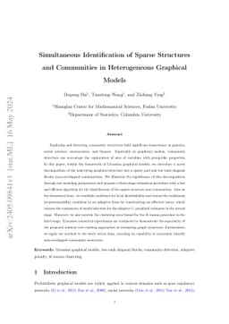 Simultaneous Identification of Sparse Structures and Communities in
  Heterogeneous Graphical Models