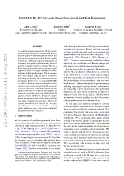 DEBATE: Devil's Advocate-Based Assessment and Text Evaluation