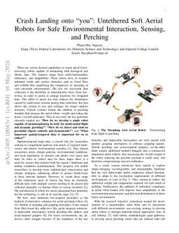 Crash Landing onto "you": Untethered Soft Aerial Robots for Safe
  Environmental Interaction, Sensing, and Perching