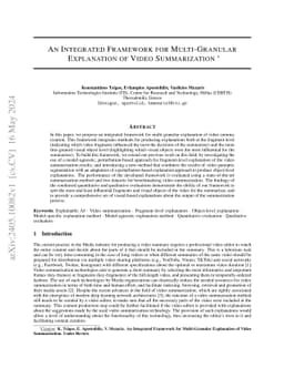 An Integrated Framework for Multi-Granular Explanation of Video
  Summarization