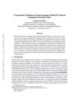 A Systematic Evaluation of Large Language Models for Natural Language
  Generation Tasks