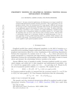 Property testing in graphical models: testing small separation numbers