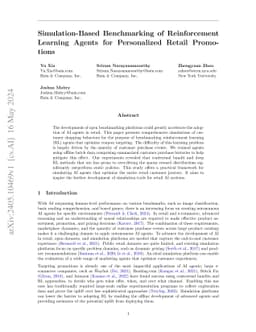 Simulation-Based Benchmarking of Reinforcement Learning Agents for
  Personalized Retail Promotions