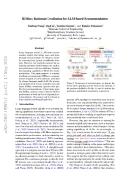 RDRec: Rationale Distillation for LLM-based Recommendation