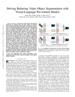 Driving Referring Video Object Segmentation with Vision-Language
  Pre-trained Models