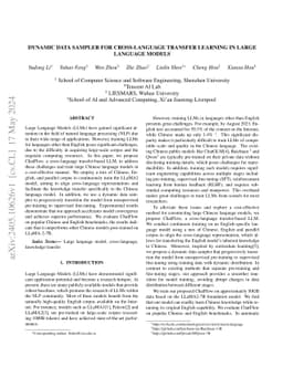 Dynamic data sampler for cross-language transfer learning in large
  language models
