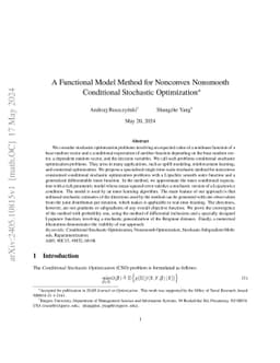 A Functional Model Method for Nonconvex Nonsmooth Conditional Stochastic
  Optimization