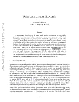 Restless Linear Bandits