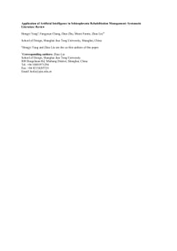 Application of Artificial Intelligence in Schizophrenia Rehabilitation Management: A Systematic Scoping Review