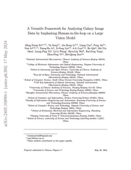 A Versatile Framework for Analyzing Galaxy Image Data by Implanting
  Human-in-the-loop on a Large Vision Model