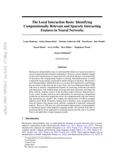 The Local Interaction Basis: Identifying Computationally-Relevant and
  Sparsely Interacting Features in Neural Networks