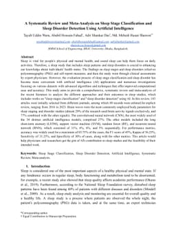 A Systematic Review on Sleep Stage Classification and Sleep Disorder Detection Using Artificial Intelligence