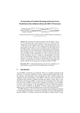 Vectorization of Gradient Boosting of Decision Trees Prediction in the
  CatBoost Library for RISC-V Processors