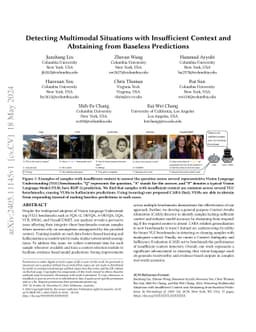 Detecting Multimodal Situations with Insufficient Context and Abstaining from Baseless Predictions