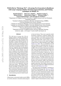 WisPerMed at "Discharge Me!": Advancing Text Generation in Healthcare
  with Large Language Models, Dynamic Expert Selection, and Priming Techniques
  on MIMIC-IV