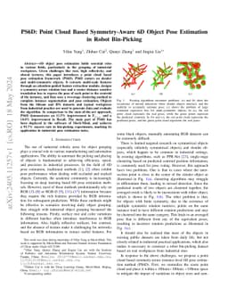 PS6D: Point Cloud Based Symmetry-Aware 6D Object Pose Estimation in
  Robot Bin-Picking