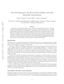 Smooth Kolmogorov Arnold networks enabling structural knowledge
  representation