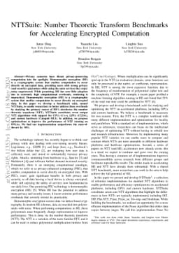 NTTSuite: Number Theoretic Transform Benchmarks for Accelerating
  Encrypted Computation
